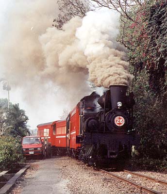 Traditional Shay displaced boiler, at Beimen, March 2nd 1999